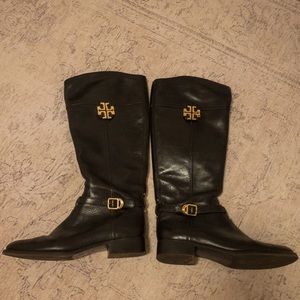 Tory Burch leather riding boots adeline.